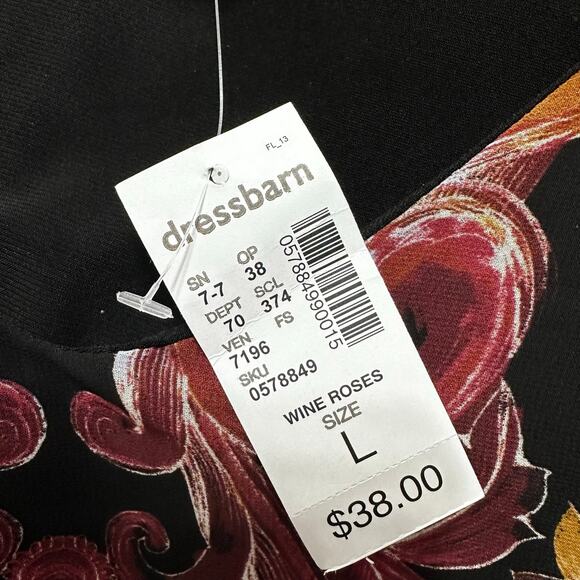 Dressbarn‎ Womens Cape Blouse Size Large Pullover Floral V Neck Stretch Comfort - Picture 8 of 10